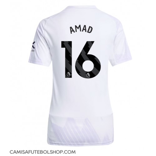 Camisa de time de futebol Manchester United Amad Diallo #16 Replicas 2º Equipamento Feminina 2025-26 Manga Curta